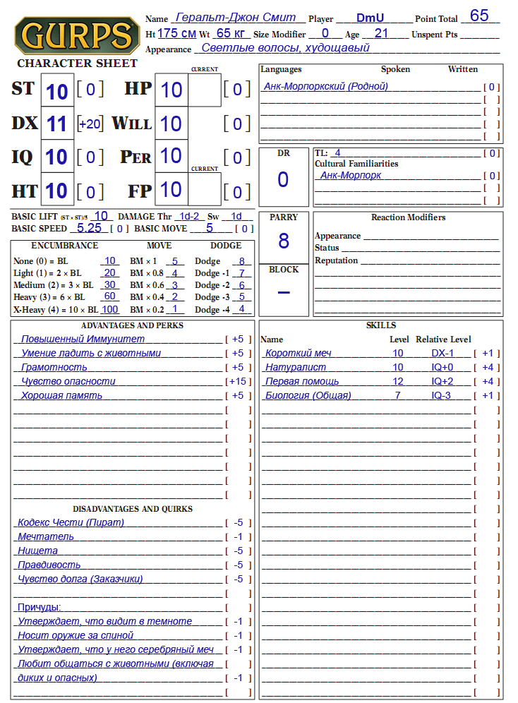 gurps 3rd edition character sheet interactive